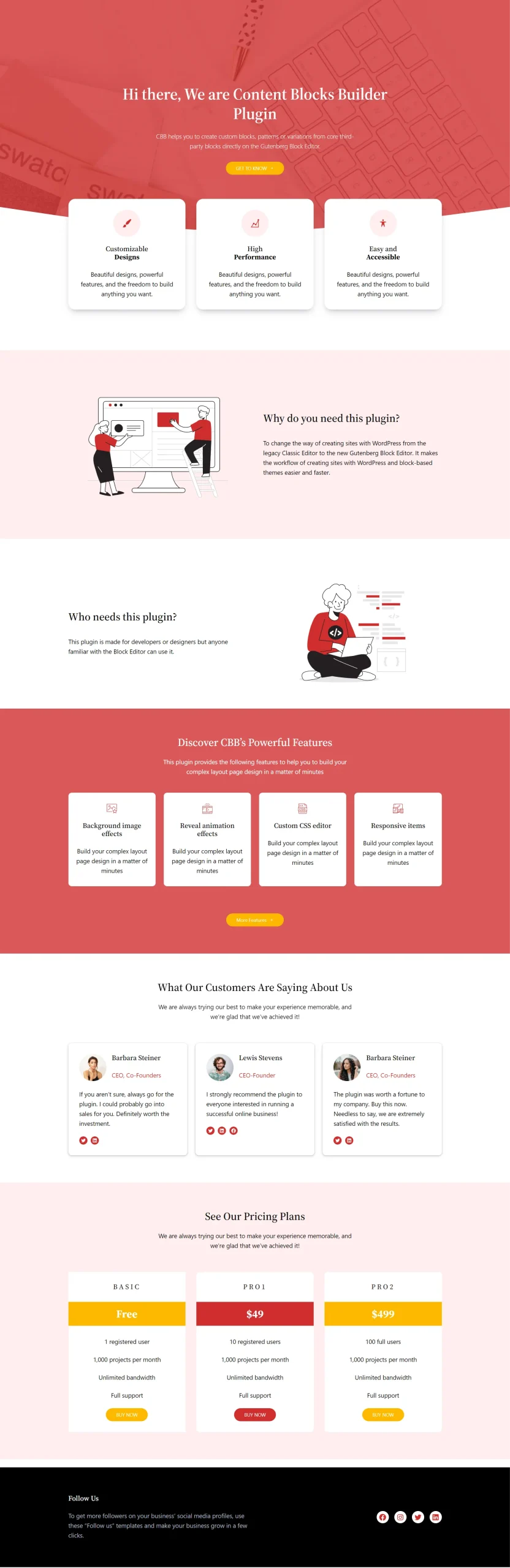 Full page – landing template, SaaS