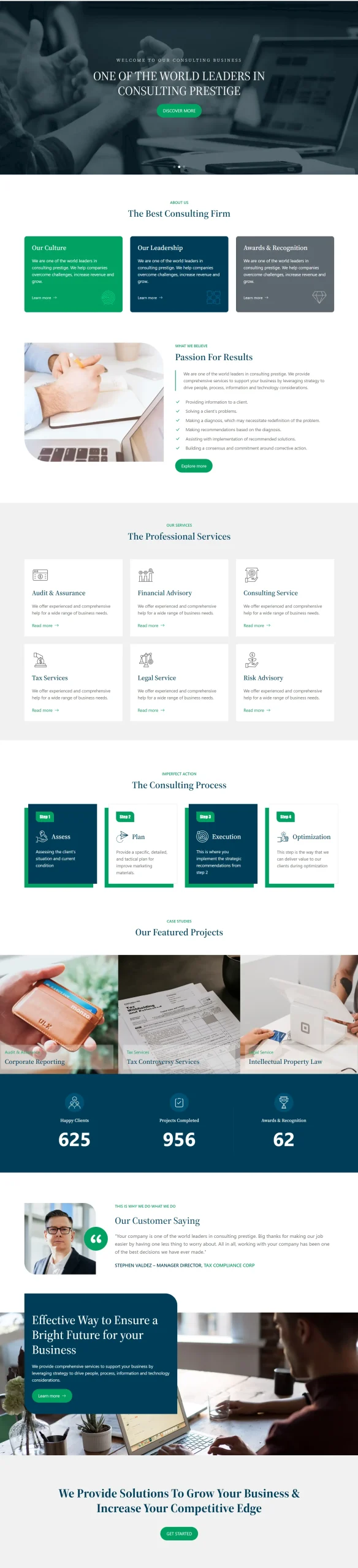 Full page – Landing template, Consulting Business