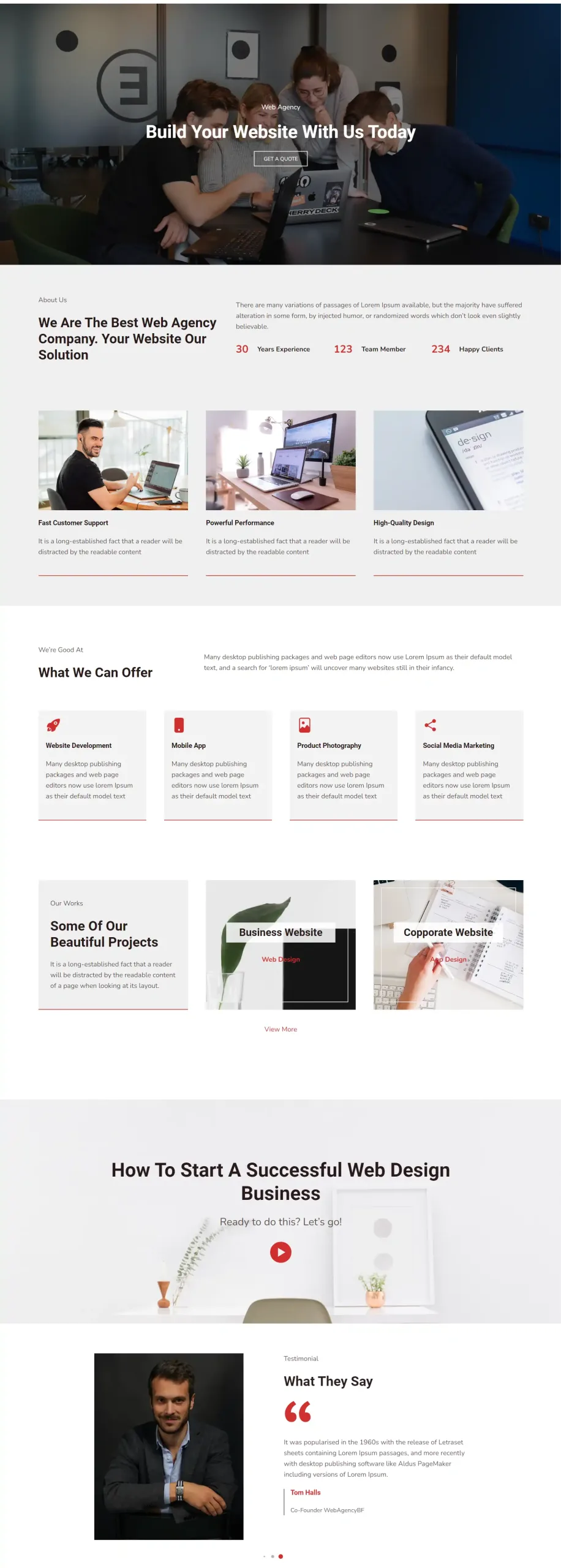 Full page – Landing template, Web agency